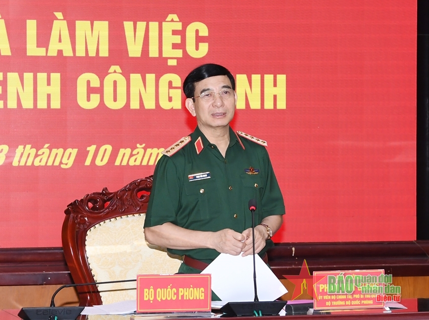Đại tướng Phan Văn Giang thăm, làm việc với Binh chủng Công binh