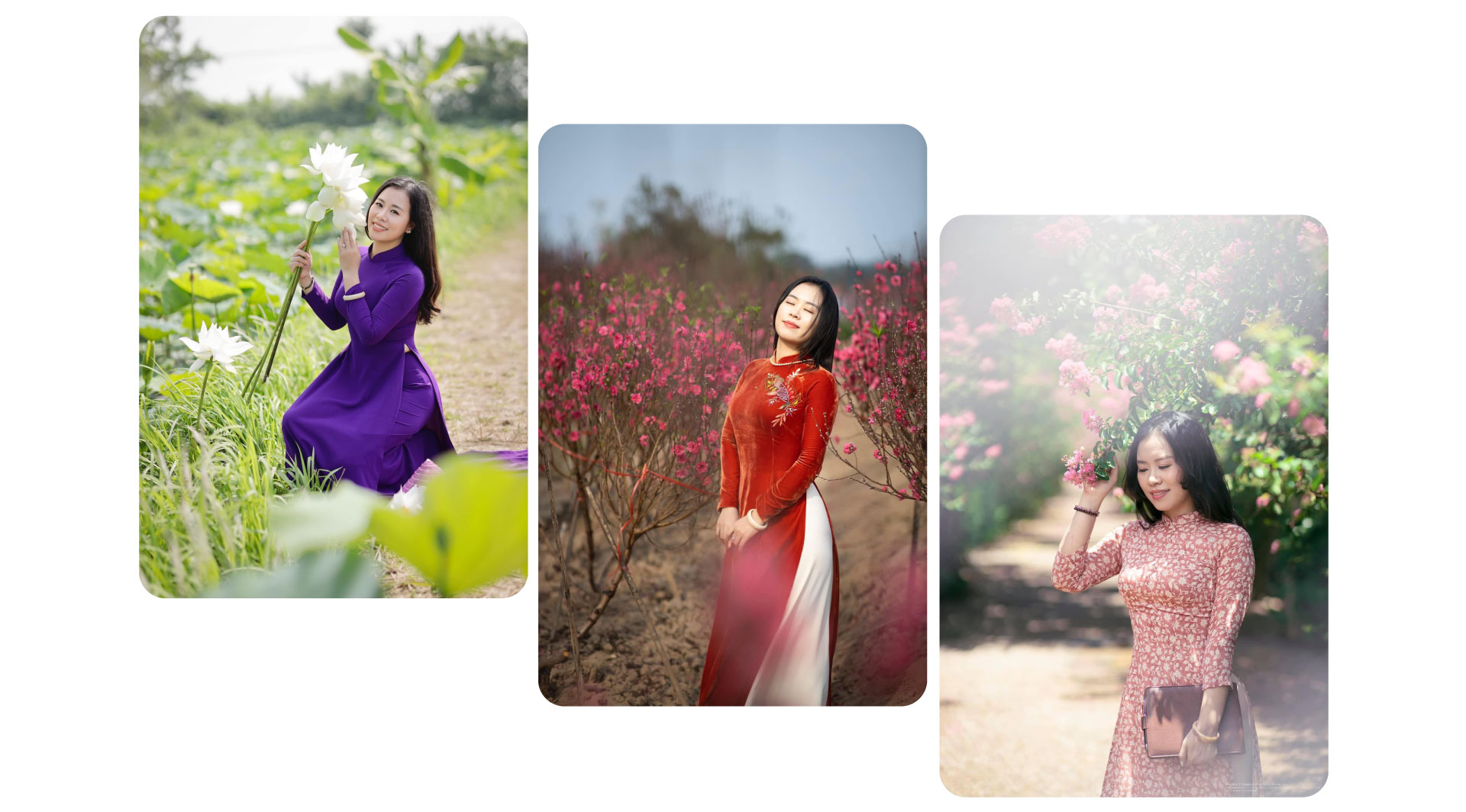 Nhà thiết kế đưa tâm hồn các loài hoa lên áo dài Việt Nam