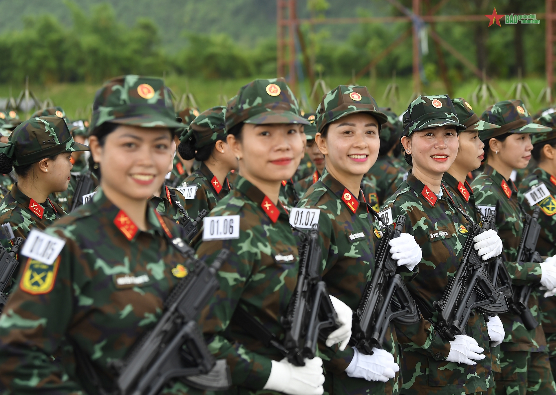 Các khối diễu binh, diễu hành trong nhiệm vụ A80 hợp luyện lần thứ nhất