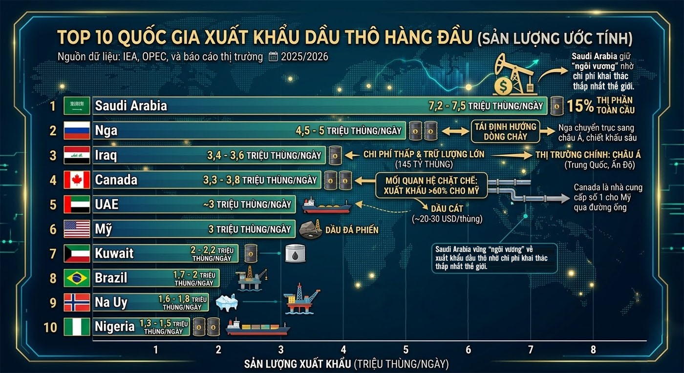Cuộc xung đột tái định hình thị trường dầu mỏ? - Bài 2: Bản đồ dầu thô của hiện tại