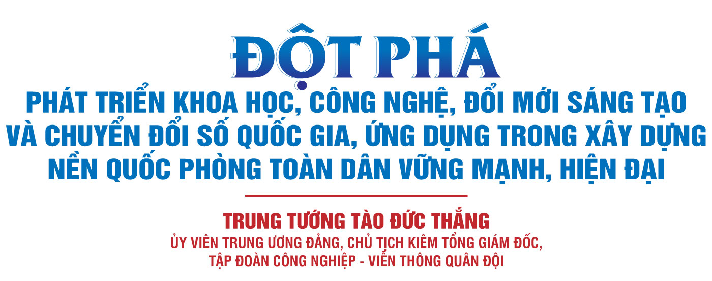 Đột phá phát triển khoa học, công nghệ, đổi mới sáng tạo và chuyển đổi số quốc gia, ứng dụng trong xây dựng nền quốc phòng toàn dân vững mạnh, hiện đại