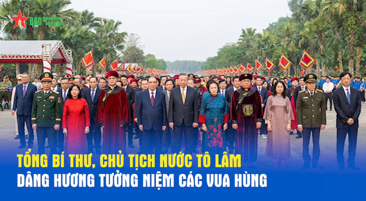 Tổng Bí thư, Chủ tịch nước Tô Lâm dâng hương tưởng niệm các Vua Hùng