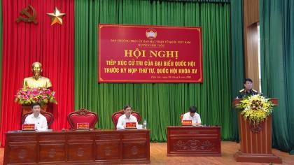 Đại tướng Lương Cường tiếp xúc cử tri tỉnh Thanh Hóa