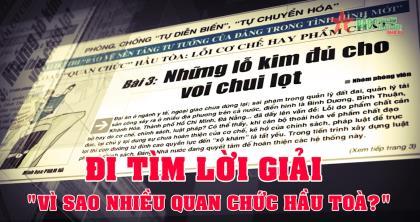 Đi tìm lời giải Vì sao nhiều quan chức hầu toà?