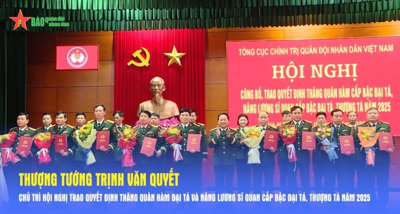 Thượng tướng Trịnh Văn Quyết chủ trì Hội nghị trao quyết định thăng quân hàm Đại tá và nâng lương sĩ quan cấp bậc Đại tá, Thượng tá năm 2025