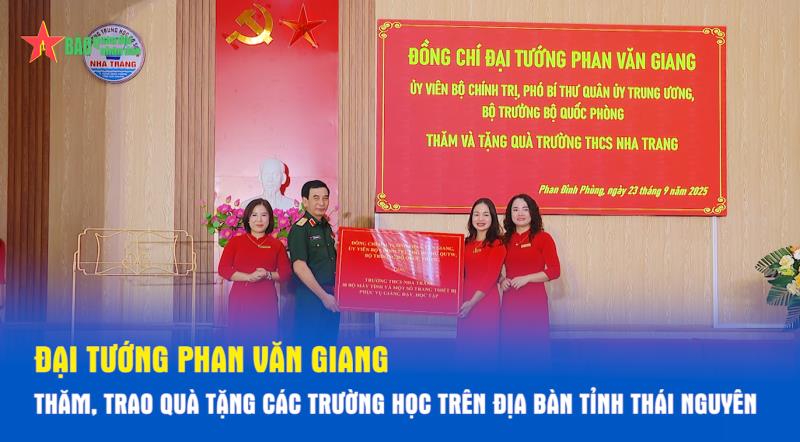 Đại tướng Phan Văn Giang thăm, trao quà tặng các trường học trên địa bàn tỉnh Thái Nguyên
