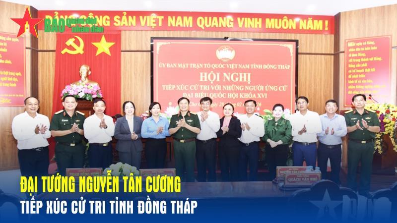 Đại tướng Nguyễn Tân Cương tiếp xúc cử tri tỉnh Đồng Tháp