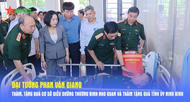 Đại tướng Phan Văn Giang thăm, tặng quà Cơ sở Điều dưỡng thương binh Nho Quan và thăm tặng quà Tỉnh ủy Ninh Bình