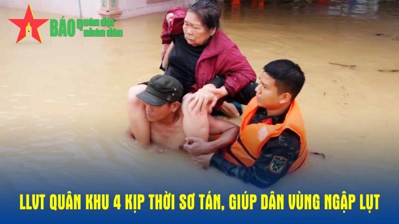 LLVT Quân khu 4 kịp thời sơ tán, giúp dân vùng ngập lụt